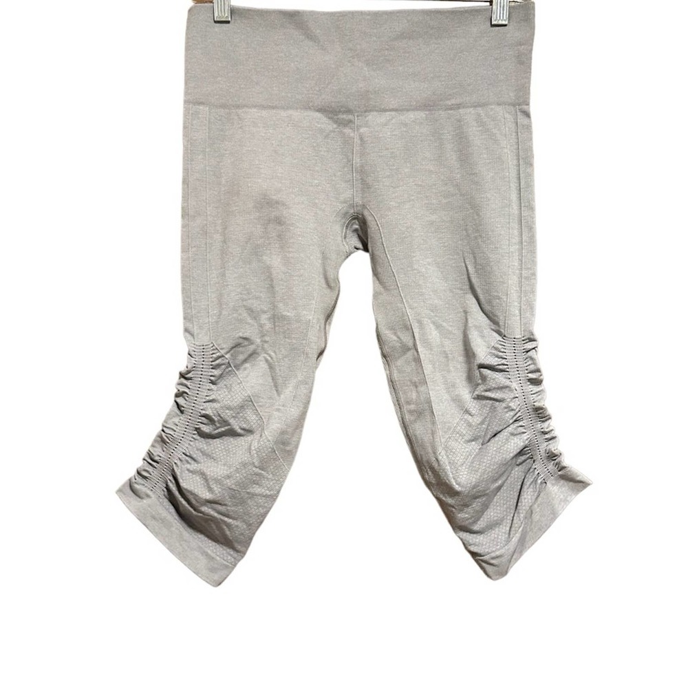 lululemon athletica Light Gray Ruched Capri Leggings